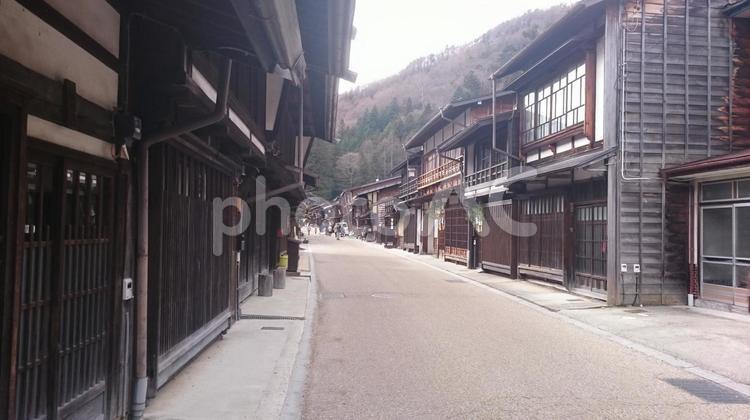 いにしえの街道筋 奈良井宿,中山道,宿場町の写真素材