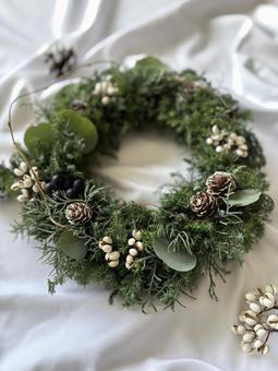 クリスマスリース　クリスマス　シンプル クリスマス,クリスマスリース,リースの写真素材