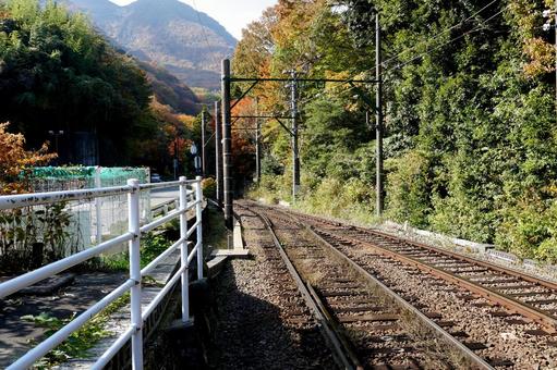 線路 箱根登山電車,箱根,電車の写真素材