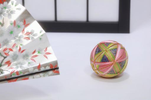 正月 扇子,銀扇子,屛風の写真素材