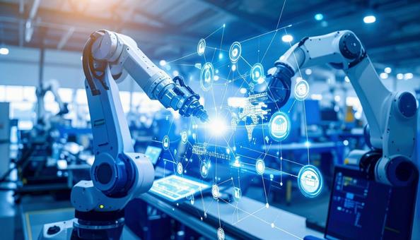 産業用ロボットとテクノロジーの写真