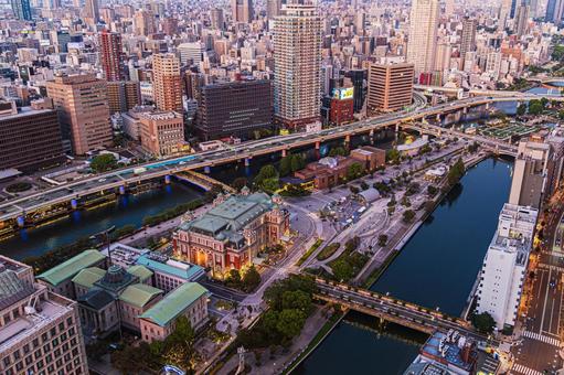 都市景観 都市景観 ステーションワン,淀屋橋,大阪の写真素材
