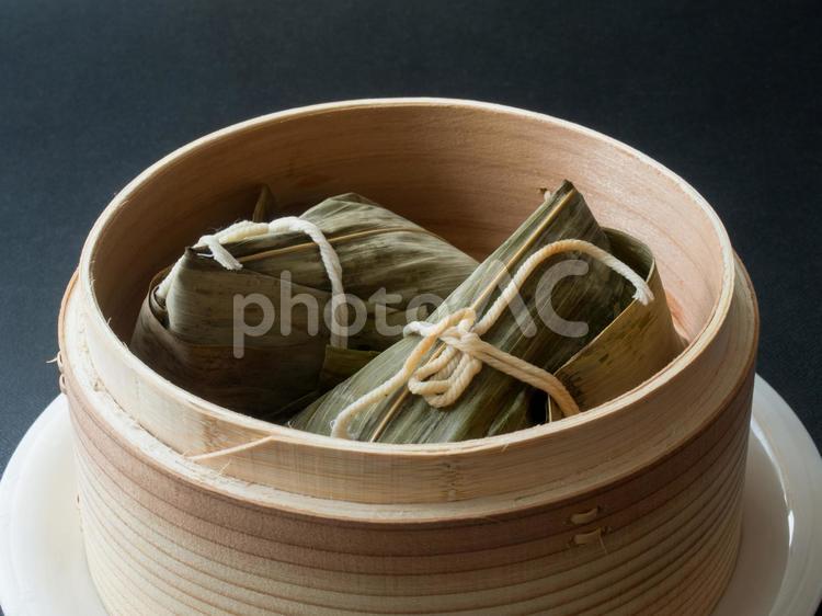 中華ちまきと蒸籠 ちまき,粽,中華の写真素材