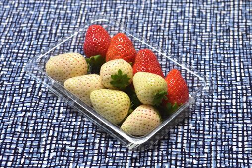 赤と白のイチゴ 赤,白,イチゴの写真素材