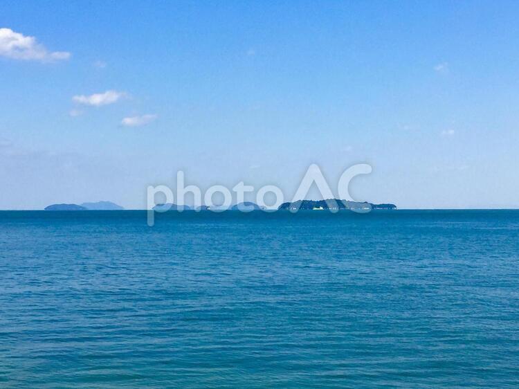 海（今治市） 夏,太陽,島の写真素材