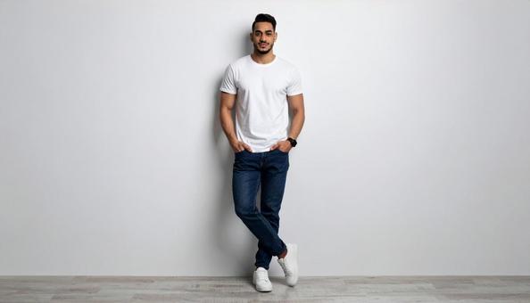 Tシャツを着た男性 Tシャツを着た男性の写真