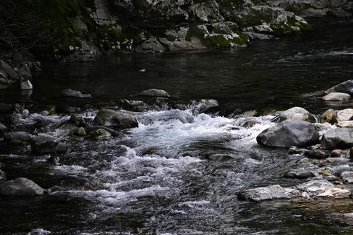 Photo, plate take the river, gifu prefecture, seki, 