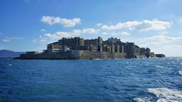 かっこいい軍艦島 かっこいい軍艦島 軍艦島,長崎,世界遺産の写真素材