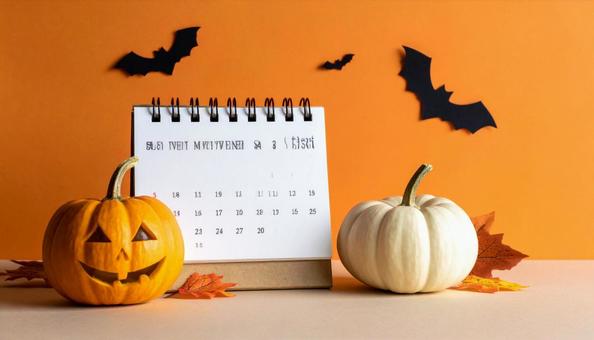 10月のカレンダー ハロウィンイメージ 10月のカレンダー ハロウィンイメージの写真