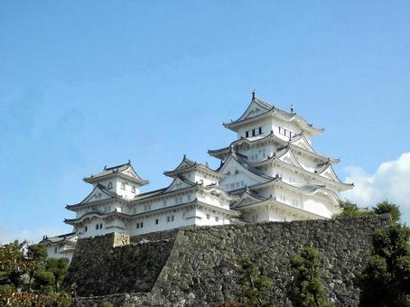 【風景写真】姫路城の風景 【風景写真】姫路城の風景 姫路城,天守閣,木造の写真素材
