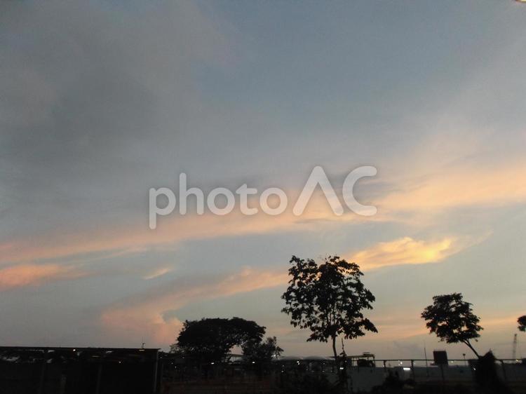 シンガポールの夕暮れ シンガポール,夕暮れ,空の写真素材