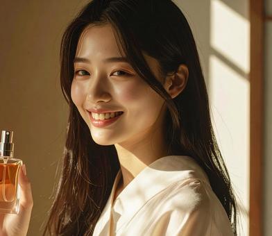笑顔の女性 香水 笑顔の女性 香水の写真