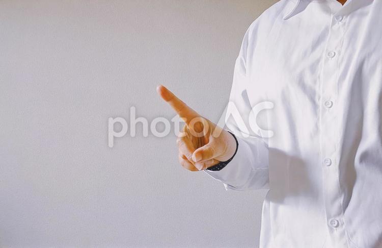 指を立てている人 指摘,指図,説教の写真素材