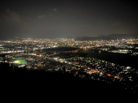 屋島山上から見た高松市街 香川県,屋島山上,夜景の写真素材