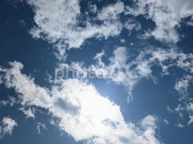 晴れた日の畑の上空 晴れた日,畑,上空の写真素材