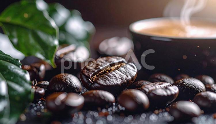 コーヒータイム　コーヒー コーヒー豆,珈琲豆,コーヒーの写真素材