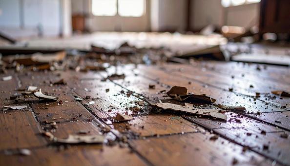 ボロボロのフローリング ボロボロのフローリングの写真