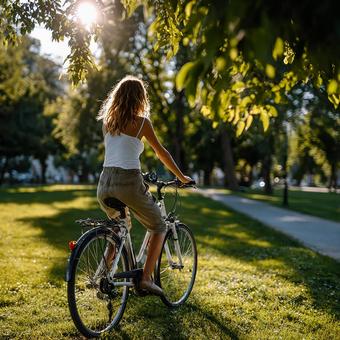 光に包まれた自転車の旅 光に包まれた自転車の旅の写真