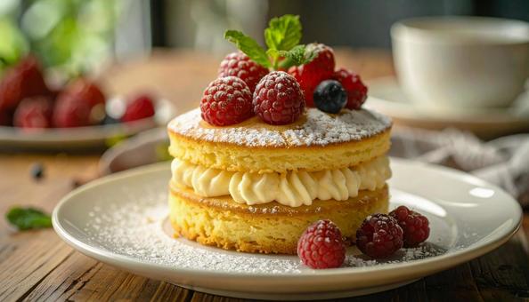 美味しそうなラズベリーのケーキ 美味しそうなラズベリーのケーキの写真