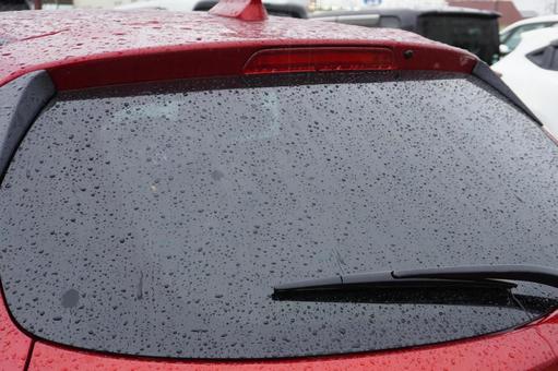 自動車のリアウインドウの撥水03 自動車,リアウインドウ,後部の写真素材