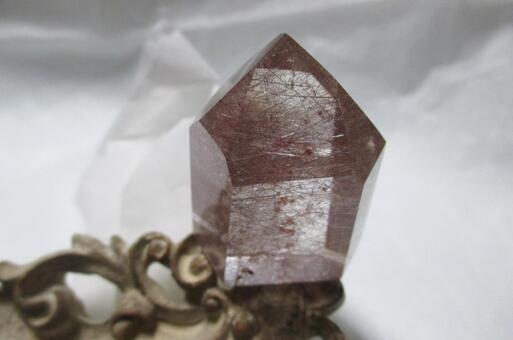 レッドルチルクオーツ レッドルチルクオーツ,針水晶,天然石の写真素材