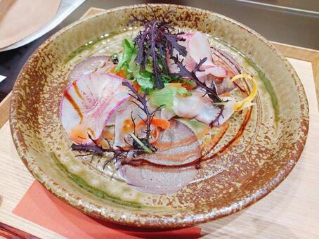 フレンチコースのカルパッチョ フレンチ,グルメ,食べ物の写真素材