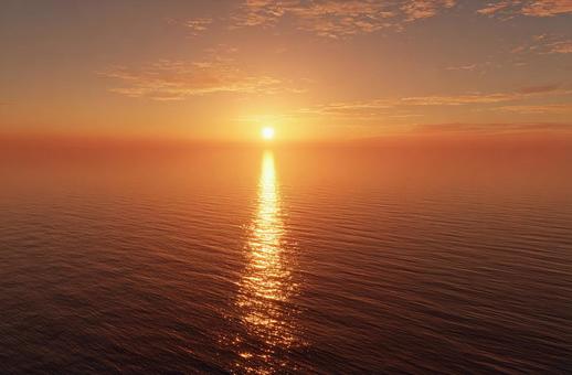 海に沈む美しい夕日 海に沈む美しい夕日の写真