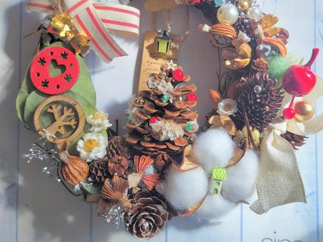 楽しいクリスマスリース クリスマス,リース,トナカイの写真素材