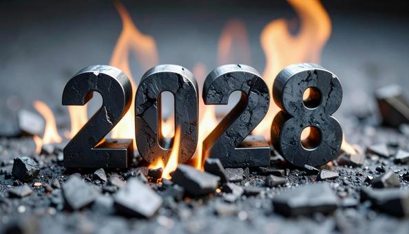 立体 数字 2028 鎮火 炭 立体 数字 2028 鎮火 炭の写真
