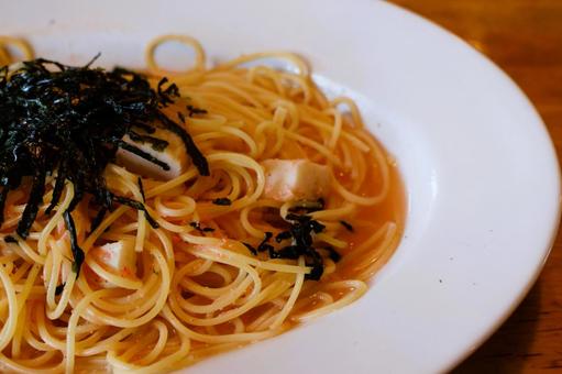 パスタ店の博多明太子スパゲッティ パスタ店の博多明太子スパゲッティ パスタ,スパゲッティ,博多明太子の写真素材