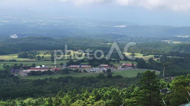 みるくの里　上空より 大山,まきば,みるくの里の写真素材