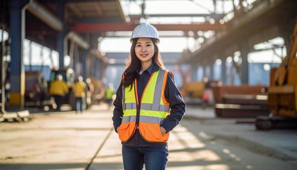 作業服女性の写真