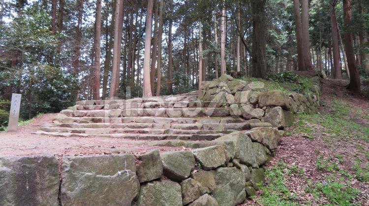 安土城　本丸へ続く石段 安土城,織田信長,山城の写真素材