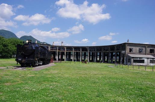 Photo, machine storehouse, fan type, railway, 