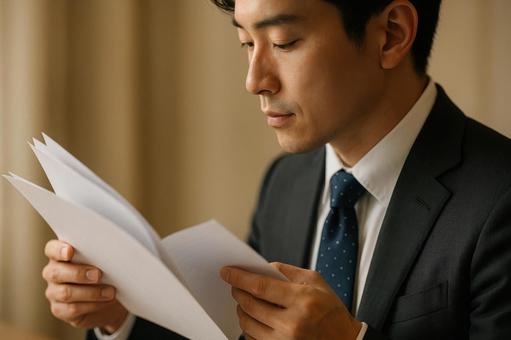 弁護士が裁判資料確認 弁護士が裁判資料確認の写真