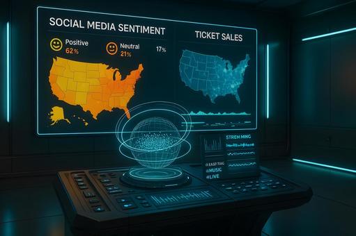 音楽市場分析パネルの写真
