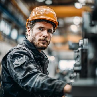 安全対策をした製造業のプロフェッショナルの写真