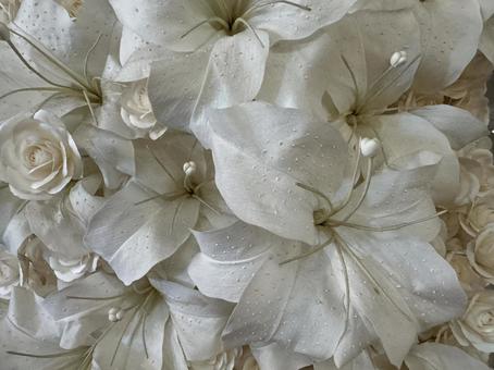 White flower decoration, rose, white, decoration, JPG