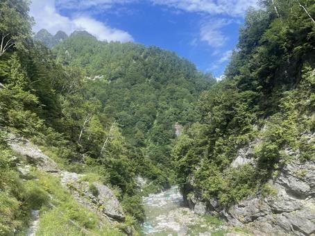 青空と北アルプス 青空,北アルプス,山の写真素材