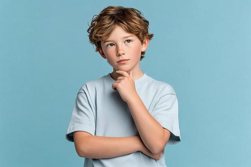 未来を見つめる少年 未来を見つめる少年の写真