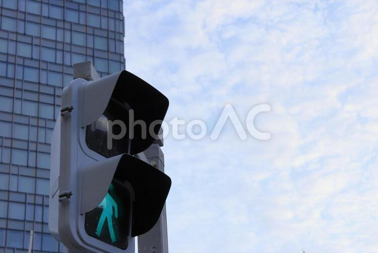 信号とビルと青空 信号,ビルと信号,信号と青空の写真素材
