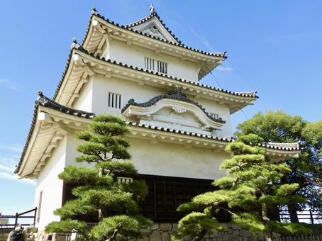 本丸から見上げる丸亀城天守4 丸亀城,丸亀市,城郭の写真素材