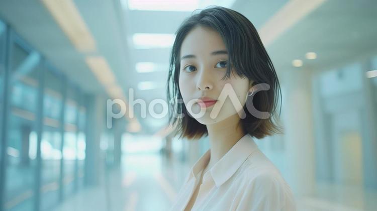 オフィスにいる若い女性の会社員 女性,ol,ビジネスの写真素材