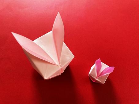 Origami work (Family balloon rabbit) 1, JPG Origami work (Family balloon rabbit) 1, JPG