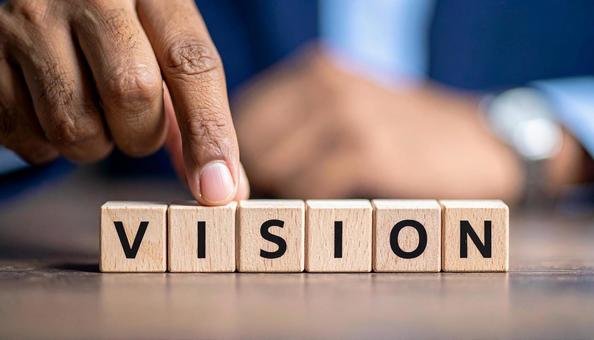 ビジョン(VISION)の文字の積み木 ビジョン(VISION)の文字の積み木の写真