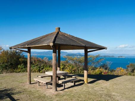 頂上の東屋 東屋,山,山頂の写真素材