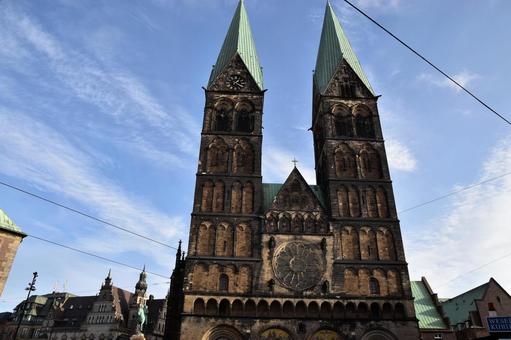 ドイツ、ゴシック建築のブレーメン大聖堂 ブレーメン大聖堂,大聖堂,教会の写真素材
