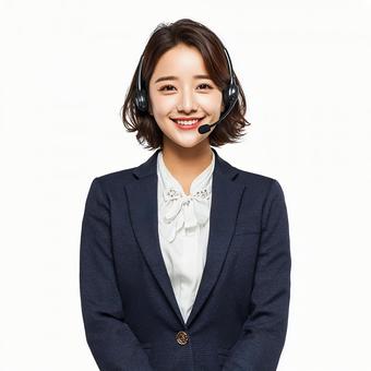 顧客サポート:笑顔の女性オペレーター 顧客サポート:笑顔の女性オペレーターの写真