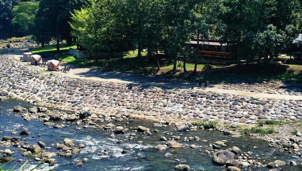 清川のロッジの風景 清川のロッジの風景 大分県,風景,景色の写真素材