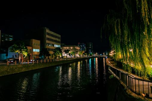 【島根】松江の夜景 島根,松江,夜景の写真素材